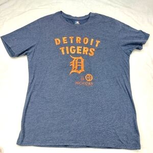 DETROIT TIGERS BASEBALL MEN'S BLUE SHORT SLEEVE COTTON BLEND T-SHIRT SIZE XL